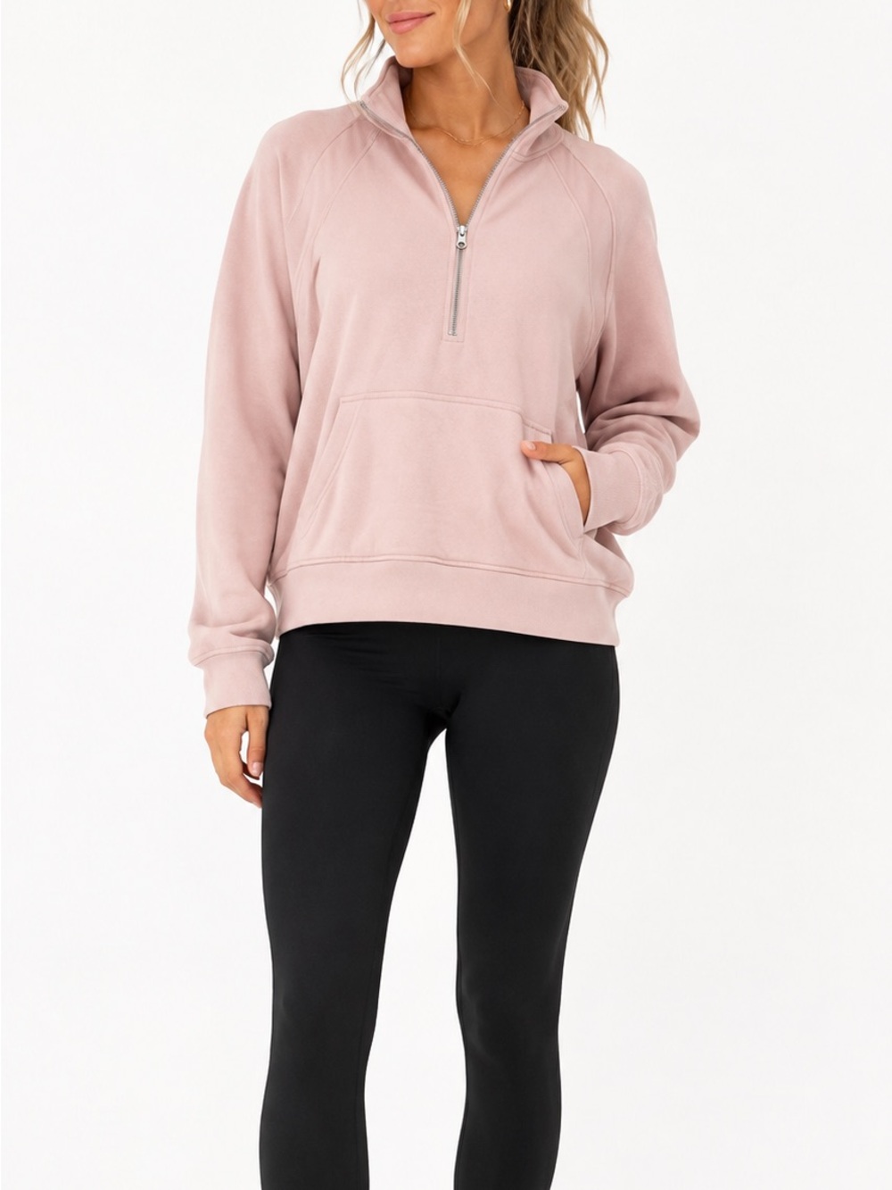 GAP Size Medium Ballet Pink 1/4 Zip Pullover Sweatshirt
